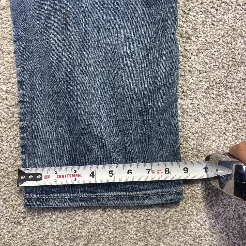 Axel Slim Boot Jeans Mens 34x30 Blue Medium Wash Slim Bootcut Denim Distressed